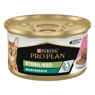 Purina Pro Plan Sterilised консерви для стерилізованих котів, з лососем 85г*24шт