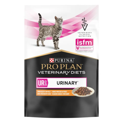 Вологий корм для котів, при захворюваннях сечівних шляхів Pro Plan Veterinary Diets Urinary 85г* 10шт курка