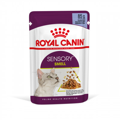 Вологий корм для дорослих котів ROYAL CANIN SENSORY SMELL JELLY 85  г * 12 шт блок