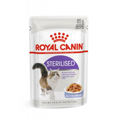 Вологий корм для дорослих стерилізованих котів ROYAL CANIN STERILISED IN JELLY 85 г * 12 шт блок