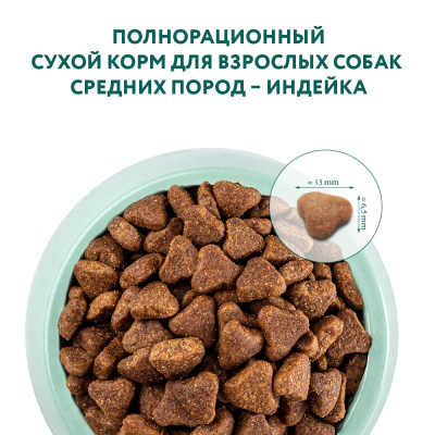 OPTIMEAL сухий корм для собак середніх порід з індичкою 12 кг