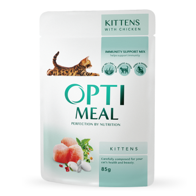 OPTIMEAL Влажний корм для котять з куркою 12х85 г