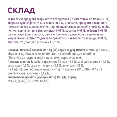 OPTIMEAL Беззерновий консервований корм для дорослих собак малих порід із телятіною і куряним філе 12х85 г