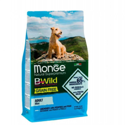 Monge dog BWild Grain free Mini анчоус 15 кг