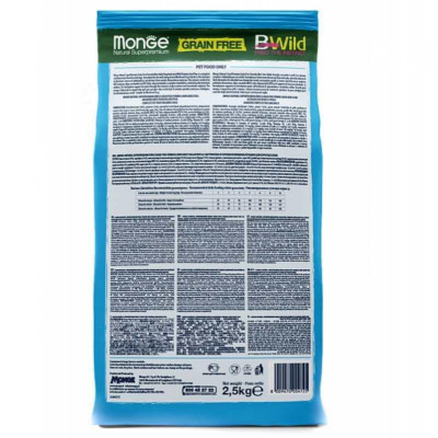 Monge dog BWild Grain free Mini анчоус 15 кг