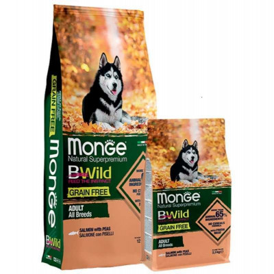 Monge dog BWild Grain free лосось 15 кг