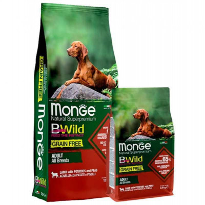Monge dog BWild Grain free ягня 15 кг