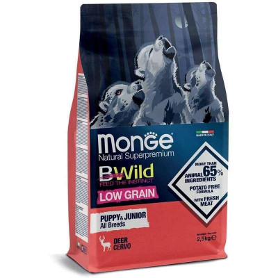 Monge dog BWild Low Grain Puppy & Junior оленина  2.5 кг
