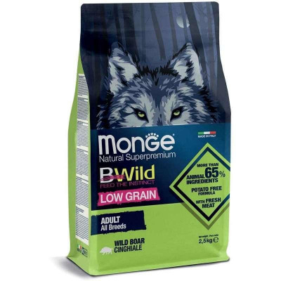 Monge dog BWild Low Grain дикий кабан 15 кг
