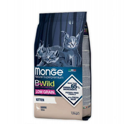 Monge cat BWild Low Grain Kitten м'ясо гусака 1.5 кг