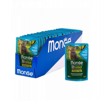 Monge cat BWild Grain free WET анчоус з овочами 85гр*28гр