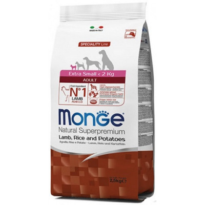 Monge dog  Extrasmall  Adult ягня та картопля  2.5 кг