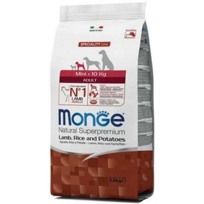 Monge dog  Mini Adult  ягня, рис та картопля  800 гр