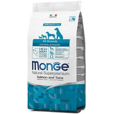 Monge dog  All breeds Hypoallergenic лосось з тунцем  15 кг