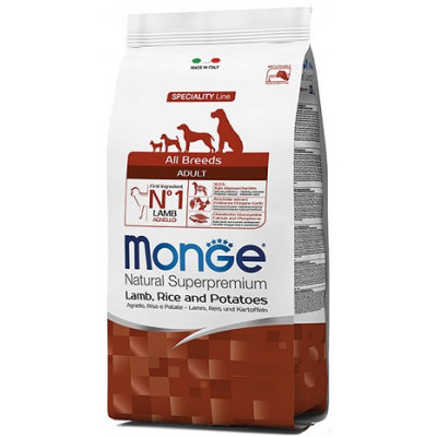 Monge dog  All breeds Adult  ягня з рисом  15 кг