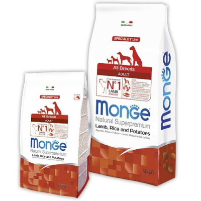 Monge dog All breeds Adult ягня з рисом 15 кг
