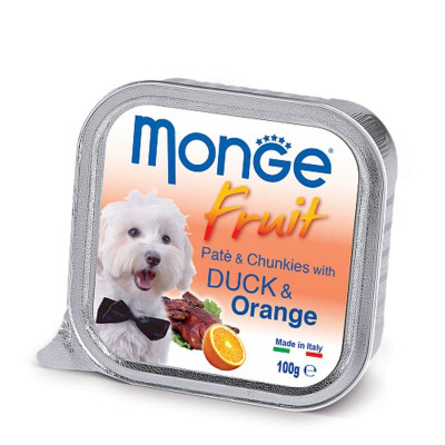 Monge dog FRUIT з качкою та  апельсином 100гр*32шт