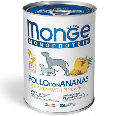 Monge dog FRUIT MONOPROTEIN курка з ананасом  400 г