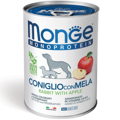 Monge dog FRUIT MONOPROTEIN кролик з яблуками  400 гр