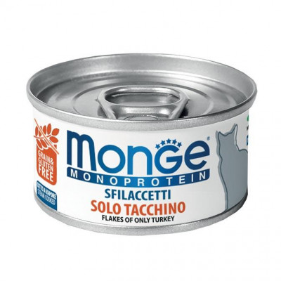 Monge cat MONOPROTEIN м'ясні пластівці індичка 80гр*24шт