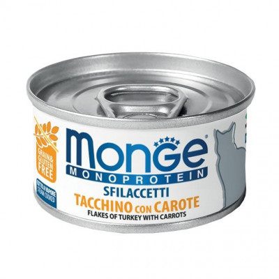 Monge cat MONOPROTEIN м'ясні пластівці індичка морква 80гр*24шт