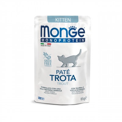 Monge cat MONOPROTEIN Kitten 100% форель 85гр*28шт