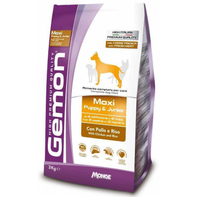 Gemon dog Maxi Puppy & Junior курка з рисом  3 кг
