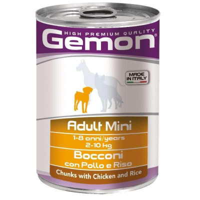 Gemon dog wet Mini Adult шматочки з куркою и рисом  415 гр