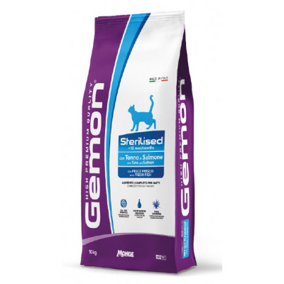 Gemon cat Sterilised тунeць з лососем 10 кг