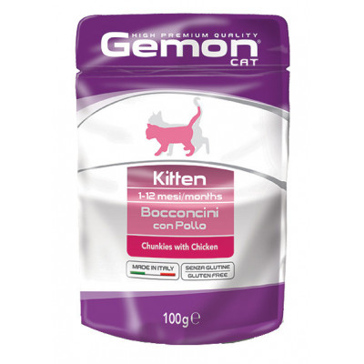 Gemon cat wet Kitten курка 100 гр*24шт