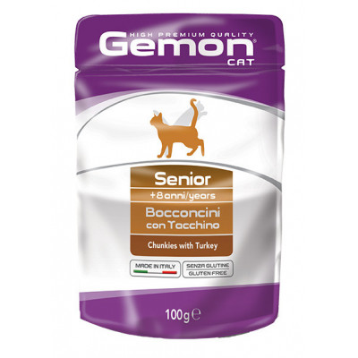 Gemon cat wet  Senior з індичкою 100гр *24шт