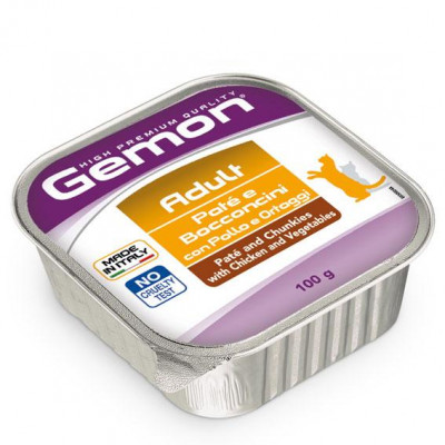 Gemon cat wet Adult курка з овочами 100гр*32шт