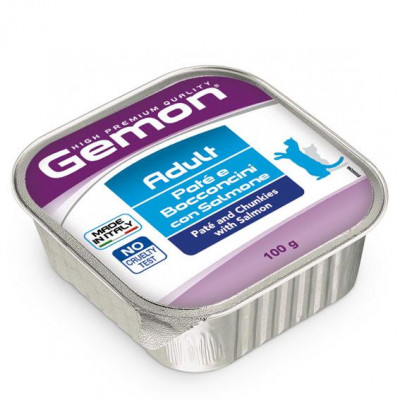 Gemon cat wet Adult з лососем 100гр*32шт