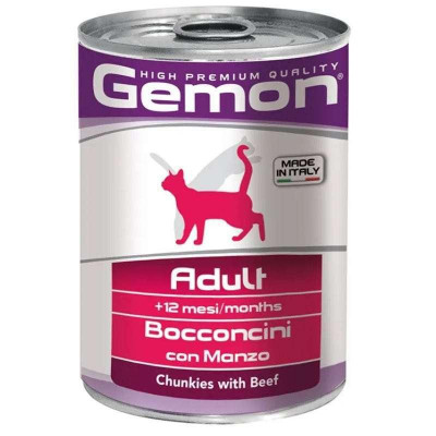 Gemon cat wet  Adult  зі шматочкиами яловичини 415 гр