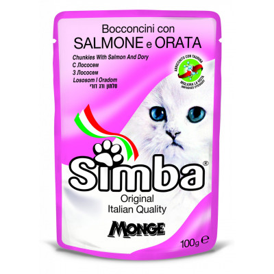 Simba cat wet лосось та рибка дорі 85гр*24шт