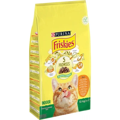 Сухий корм Friskies Indoor для домашніх кішок, з куркою та садовою травою 270 г