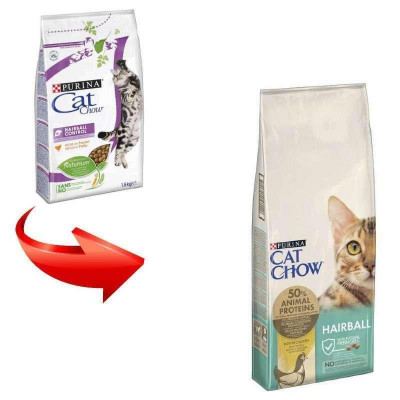 Сухий корм Purina Cat Chow Кет Чау Hairball Control для котів із контролем утворення грудок шерсті 400 г