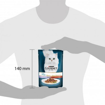 Вологий корм Gourmet (Гурме Дуо) Perle Duo для кішок із телятиною та качкою 85г*24 шт