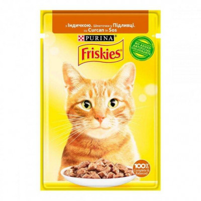 Вологий корм Friskies для кішок з індичкою, шматочки в соусі 85 г*26 шт