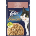 Вологий корм FELIX Sensations Sauces для кішок, з лососем у соусі зі смаком креветок 85 г*26 шт.