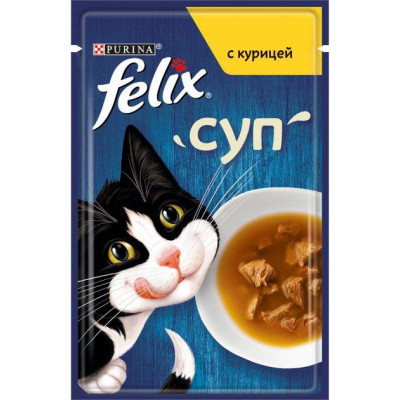 Вологий корм FELIX Sensations Soup Суп з куркою 48г*30шт