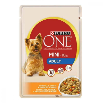 Вологий корм Purina One Mini для собак, з куркою і морквою 100г*20шт