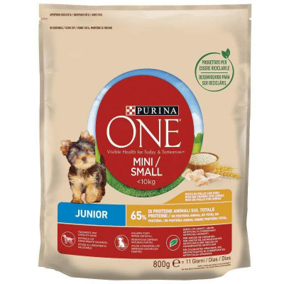 Сухий корм Purina ONE (Пуріна Ван) Mini Junior для цуценят дрібних порід, з курицею і рисом 800 гр