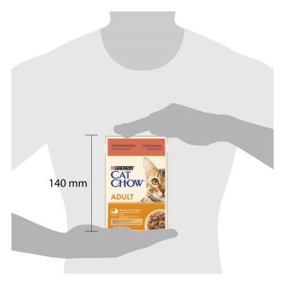 Вологий корм Purina Cat Chow (Кет Чау) для кішок, з яловичиною та баклажанами, шматочки в желе 85 г*26 шт.