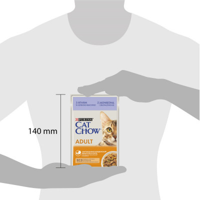 Вологий корм Purina Cat Chow (Кет Чау) для кішок, з ягням і зеленою квасолею, шматочки в желе 85 г*26 шт.