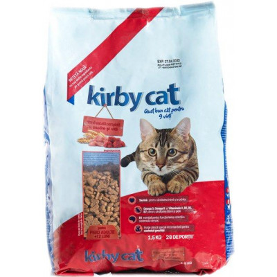 Сухий корм для кішок KIRBY CAT з куркою та яловичина 1.5 кг