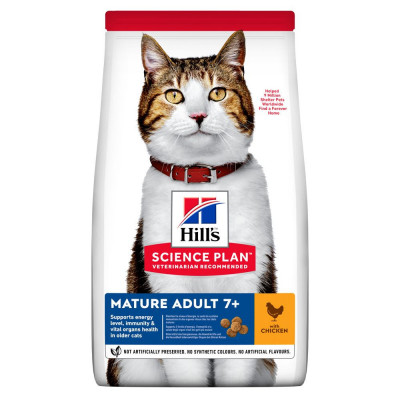 Сухий корм для старих котів Hills Science Plature Adult 7+ Cat 3 кг (курка)