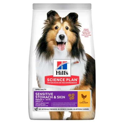 Сухий корм для собак середніх порід, чутливе травлення Hills Adult Sensitive Stomach ImageSkin 14 кг