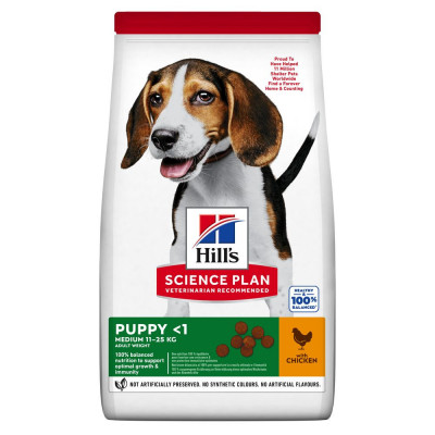 Сухий корм для цуценят середніх порід Hills Science Puppy Medium 2.5 кг (курка)