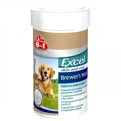 Півні дріжджі 8in1 Excel «Brewers Yeast» 140 таблеток (для шкіри та вовни) - dgs